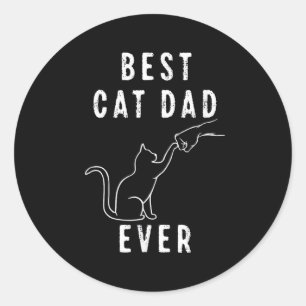 Pegatina Redonda Mejor papá gato del mundo Papá gato Puño de pata G