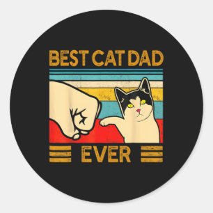 Pegatina Redonda Mejor Papá Gato del Mundo Regalo del Día del Padre