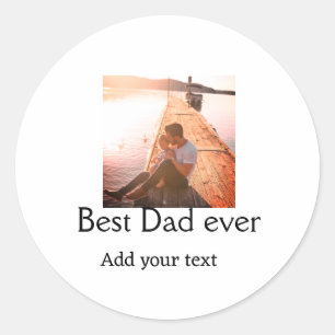 Pegatina Redonda Mejor papá jamás agregar nombre imagen padres día 