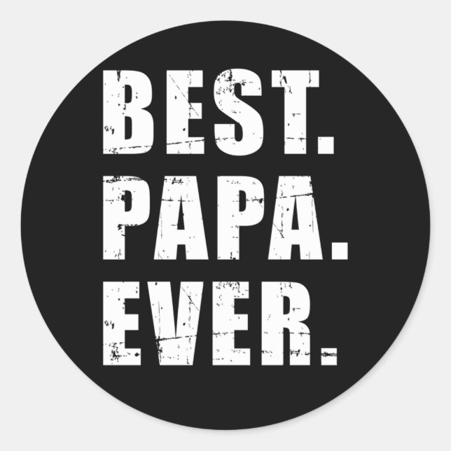 Pegatina Redonda Mejor Papa jamás para el abuelo (Anverso)