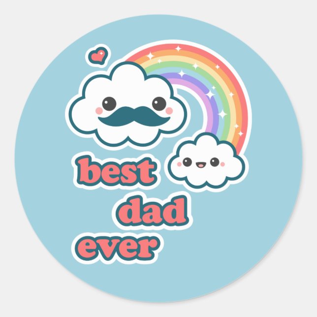 Pegatina Redonda Mejor Papá Nubio (Anverso)