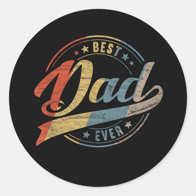 Pegatina Redonda Mejor Papá Nunca (Anverso)