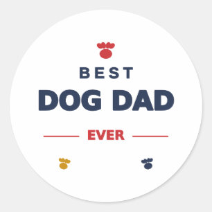 Pegatina Redonda Mejor Papá Perro del Mundo – Regalo para Papá Perr