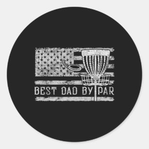 Pegatina Redonda Mejor Papá Por Par Bandera Americana Vintage Disco