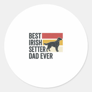 Pegatina Redonda Mejor papá Setter Irlandés de todos los tiempos Di