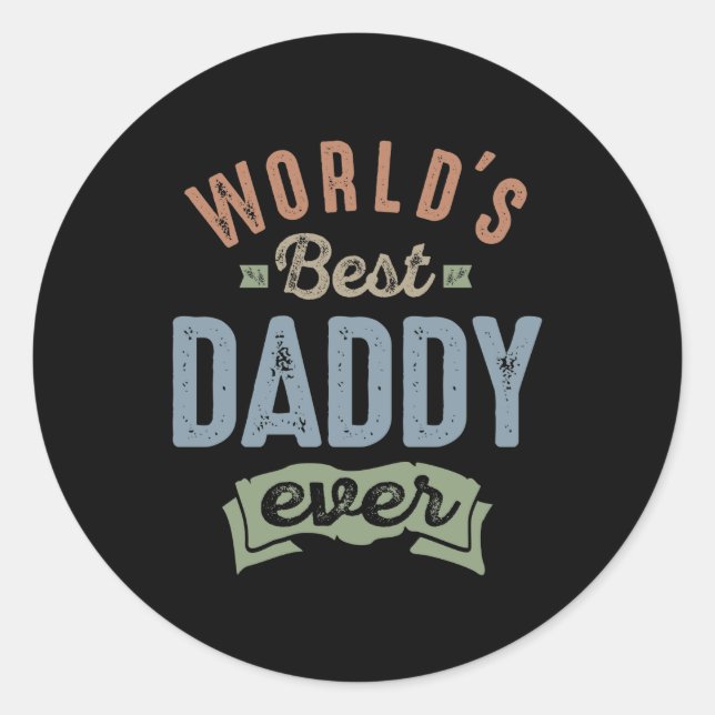 Pegatina Redonda Mejor Papi del Mundo (Anverso)