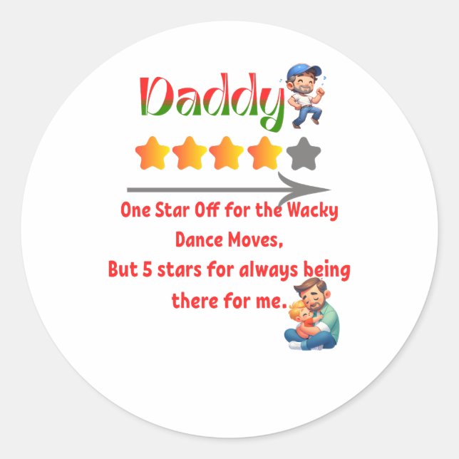 Pegatina Redonda Mejor papi - Gracioso regalo del Día del Padre (Anverso)