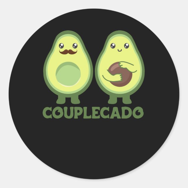 Pegatina Redonda Mejor pareja de aguacate mejor mitad embarazada (Anverso)