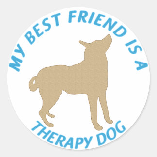 Pegatina Redonda Mejor Perro Terapéutico Amigo
