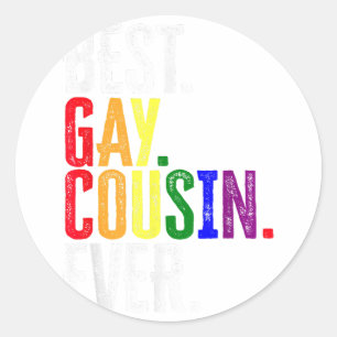Pegatina Redonda Mejor Primo Gay que nunca regalo de Primo Gay del