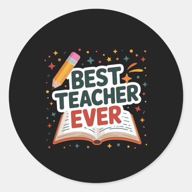 Pegatina Redonda Mejor Profesor de la Historia (Anverso)