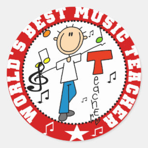 Pegatina Redonda Mejor Profesor de Música del Mundo