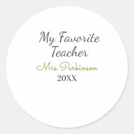 Pegatina Redonda Mejor profesor que nunca añada un nombre de fecha 