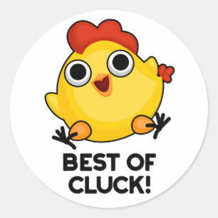 Pegatina Redonda Mejor Pun De Pollo Gracioso