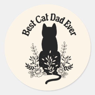 Pegatina Redonda Mejor Regalo de Gato de Papá Nunca Gato