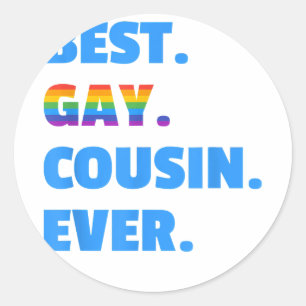 Pegatina Redonda Mejor regalo de primo gay que nunca