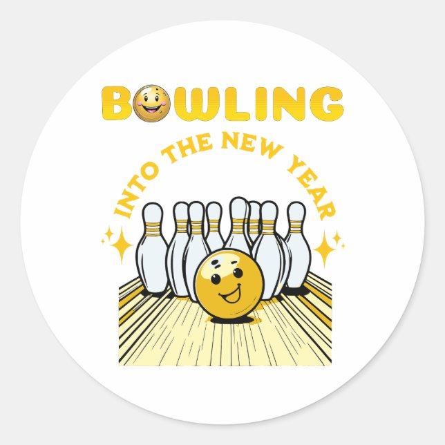 Pegatina Redonda Mejor regalo de vacaciones para el amante del Bowl (Anverso)