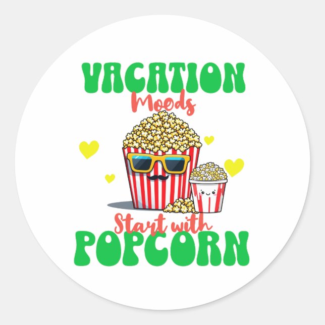 Pegatina Redonda Mejor regalo de vacaciones para los amantes de las (Anverso)