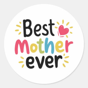Pegatina Redonda Mejor regalo del día de las madres