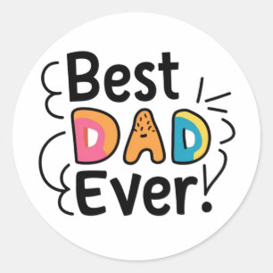 Pegatina Redonda Mejor regalo para papá. Día del Padre