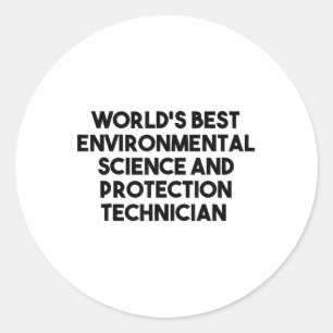 Pegatina Redonda Mejor Técnica de Protección Científica Ambiental d