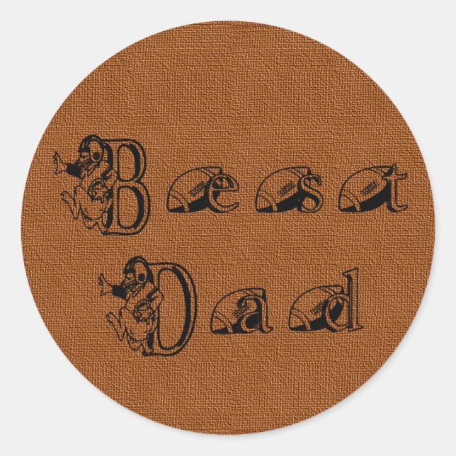 Pegatina Redonda Mejor texto de fútbol de papá (Anverso)