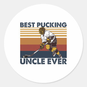 Pegatina Redonda Mejor tío pucker de todos Tío divertido de hockey