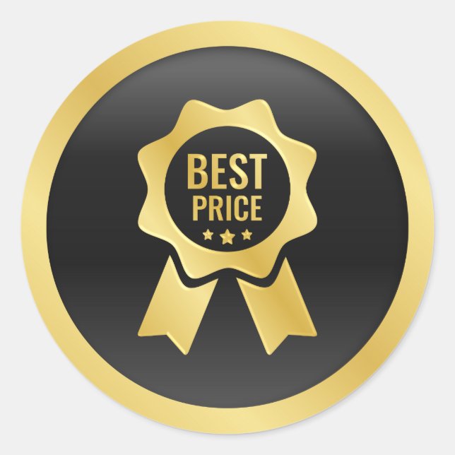Pegatina Redonda Mejor Venta de Precios (Anverso)