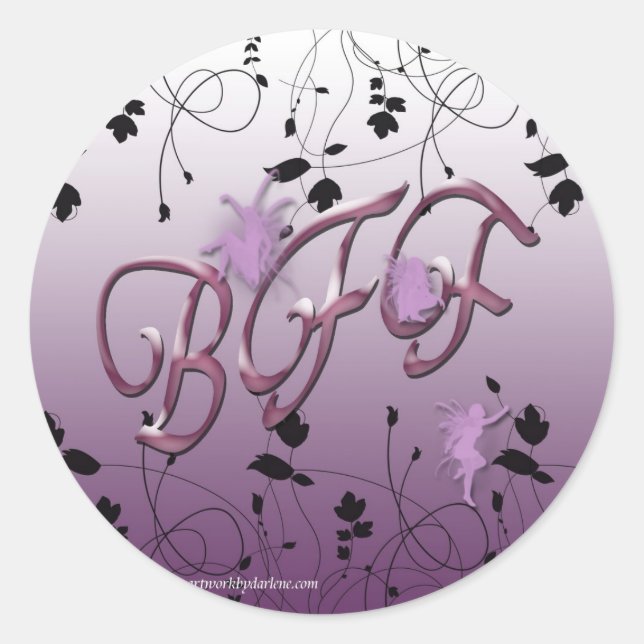 Pegatina Redonda Mejores amigos para siempre (Anverso)