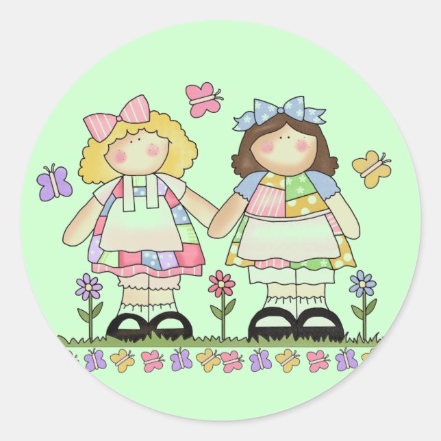 Pegatina Redonda Mejores camisetas y regalos de amigos (Anverso)