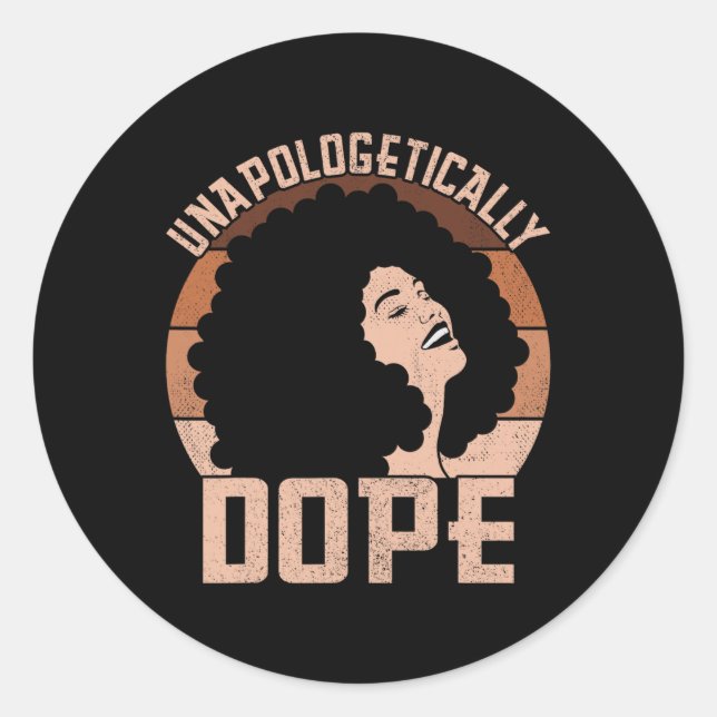 Pegatina Redonda Melani señora afro sin disculpas orgullo negro (Anverso)