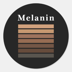 Pegatina Redonda Melanin Africa American Black History Mono