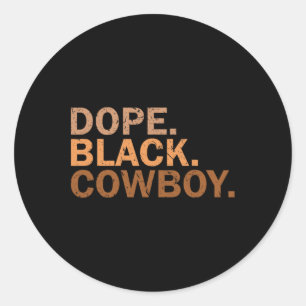 Pegatina Redonda Melanin Black Cowboy Melanin Black African Rodeo C