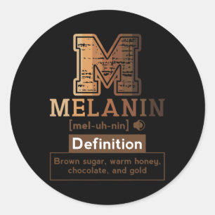 Pegatina Redonda Melanin Definition Brown Melanin Sugar Reina negra