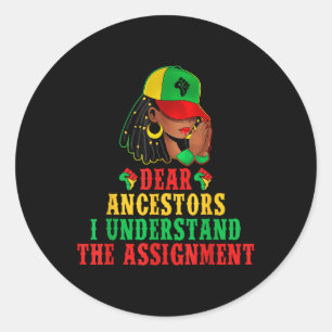 Pegatina Redonda Melanin, la reina de los negros, el decimocuarto a