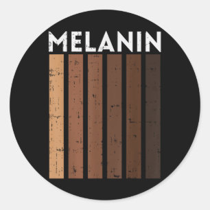 Pegatina Redonda Melanin matiza la historia de las vidas negras Org