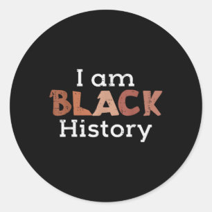 Pegatina Redonda Melanin Soy Historia Negra Herencia Africana Hombr
