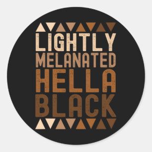 Pegatina Redonda Melanina Hella Black History Melanin Afri
