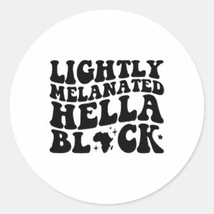 Pegatina Redonda Melanina Hella Black History Melanin Afri