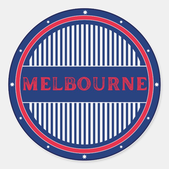 Pegatina Redonda Melbourne City Pride Emblem – Australian Identity (Anverso)