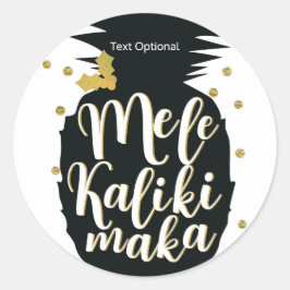 Pegatina Redonda Mele Kalikimaka Piña Navidad Personalizada