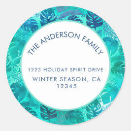 PEGATINA REDONDA MELE KALIKIMAKA PLAYA TROPICAL HAWAIIAN