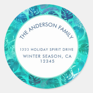 PEGATINA REDONDA MELE KALIKIMAKA PLAYA TROPICAL HAWAIIAN