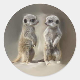 Pegatina Redonda Mellitus de Meerkat