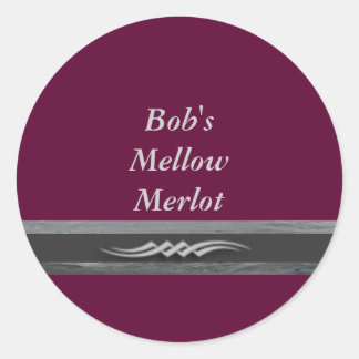 Pegatina Redonda Mellow Merlot de Bob