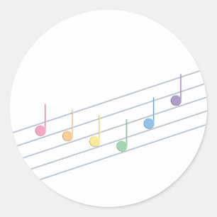 Pegatina Redonda Melodía de primavera (lineal)