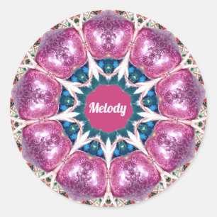 Pegatina Redonda MELODY ~ Patrón abstracto brillante ~ Personalizad