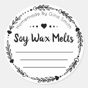 Pegatina Redonda Melt de cera de soja hecha a mano