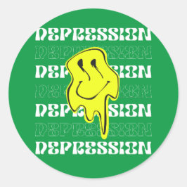 Pegatina Redonda MELT_ Depression Green sticker