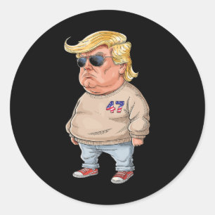 Pegatina Redonda Meme 2024 de Trump soy solo un chico malo